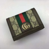 Gucci Unisex Ophidia GG Card Case Wallet GG Supreme Canvas