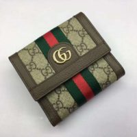 Gucci Unisex Ophidia GG Card Case Wallet GG Supreme Canvas