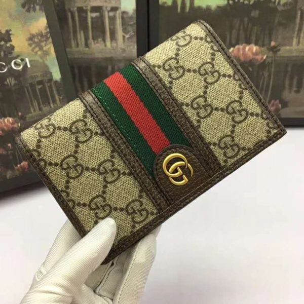 Gucci Unisex Ophidia GG Passport Case GG Supreme Canvas-Beige (7)
