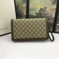 Gucci Women Dionysus GG Supreme Clutch BeigeEbony GG Supreme Canvas