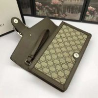 Gucci Women Dionysus GG Supreme Clutch BeigeEbony GG Supreme Canvas