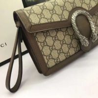 Gucci Women Dionysus GG Supreme Clutch BeigeEbony GG Supreme Canvas