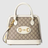 Gucci Women GG Gucci Horsebit 1955 Small Top Handle Bag-White