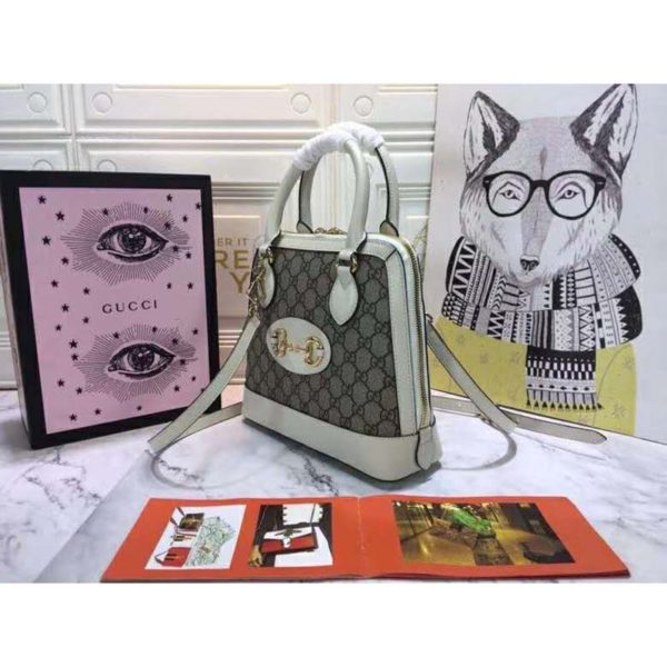 Gucci Women GG Gucci Horsebit 1955 Small Top Handle Bag-White (2)