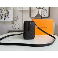 Louis Vuitton LV Unisex Double Phone Pouch Monogram Eclipse Canvas