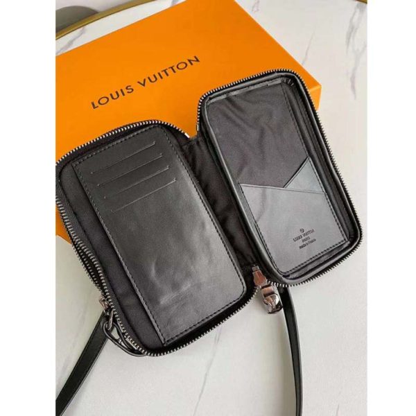 Louis Vuitton LV Unisex Double Phone Pouch Monogram Eclipse Canvas (6)