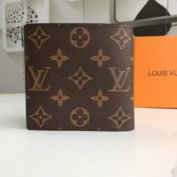 Louis Vuitton LV Unisex Marco Wallet Monogram Coated Canvas-Brown