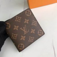 Louis Vuitton LV Unisex Marco Wallet Monogram Coated Canvas-Brown