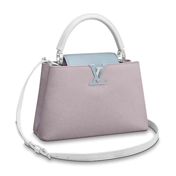 Louis Vuitton LV Women Capucines PM Handbag Taurillon Leather-Purple