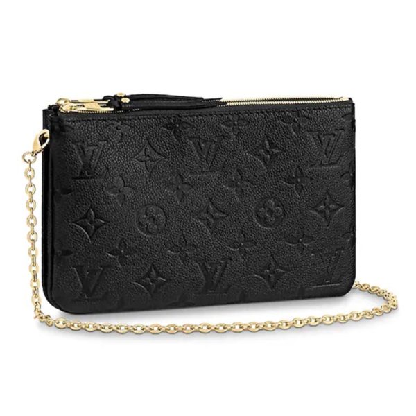 Louis Vuitton LV Women Double Zip Pochette Two-Tone Monogram Empreinte