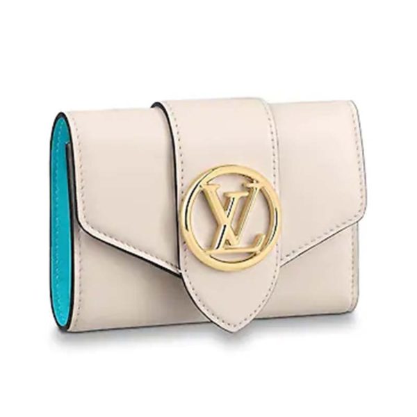 Louis Vuitton LV Women LV Pont 9 Compact Wallet Smooth Cowhide-Beige
