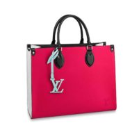 Louis Vuitton LV Women Onthego MM Tote Bag Epi Grained Leather-White