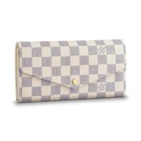 Louis Vuitton LV Women Sarah Wallet Damier Azur Coated Canvas