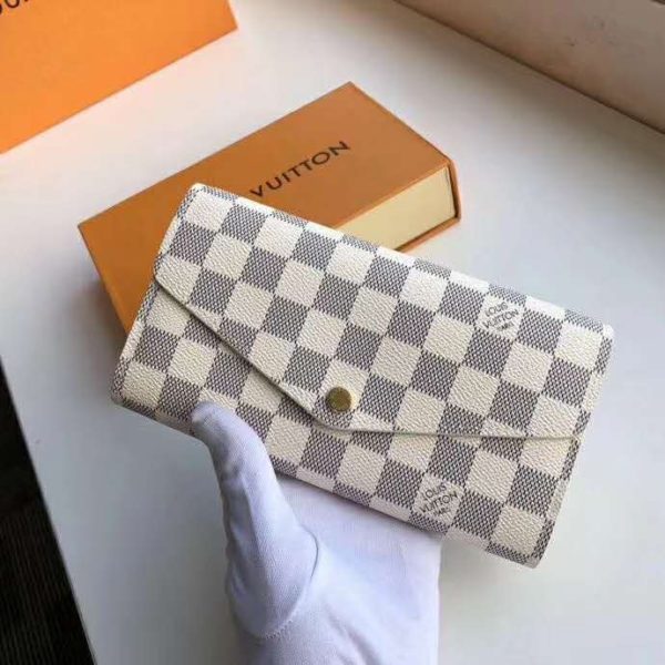 Louis Vuitton LV Women Sarah Wallet Damier Azur Coated Canvas (3)