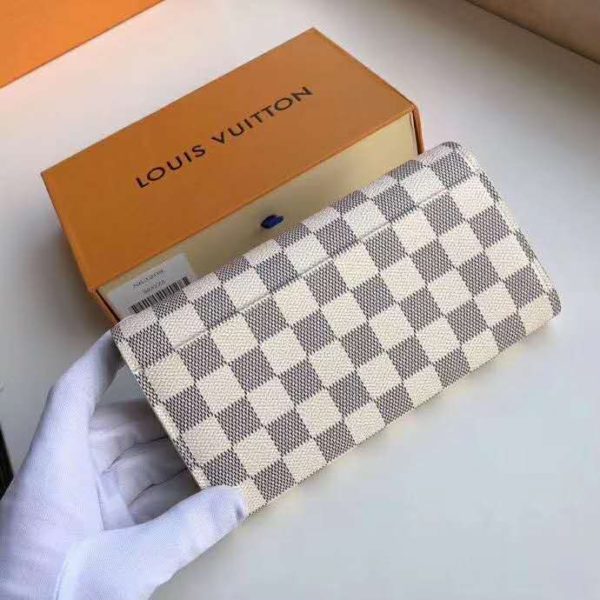 Louis Vuitton LV Women Sarah Wallet Damier Azur Coated Canvas (4)