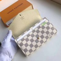 Louis Vuitton LV Women Sarah Wallet Damier Azur Coated Canvas