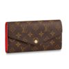 Louis Vuitton LV Women Sarah Wallet Monogram Coated Canvas-Red