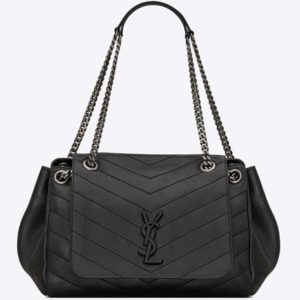 Saint Laurent YSL Women Nolita Medium Bag Vintage Leather-Black