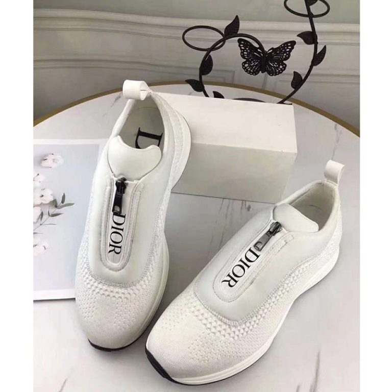 Dior Unisex B25 Low-Top Sneaker White Neoprene and Mesh - Brandsoff