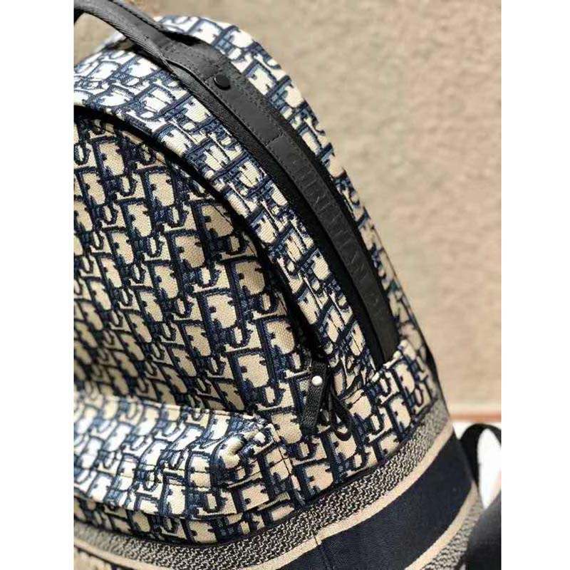 Dior Unisex Diortravel Backpack Blue Dior Oblique Jacquard ‘Christian ...