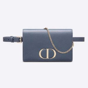 Dior Women 30 Montaigne 2-in-1 Pouch Grained Calfskin Leather-Blue