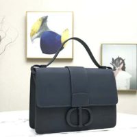 Dior Women 30 Montaigne Bag in Ultramatte Grained Calfskin-Navy