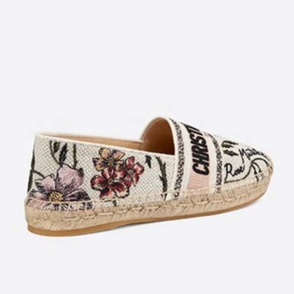 Dior Women Dior Granville Espadrille Embroidered ‘Christian Dior’ Signature-Beige (2)