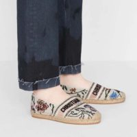 Dior Women Dior Granville Espadrille Embroidered ‘Christian Dior’ Signature-Beige