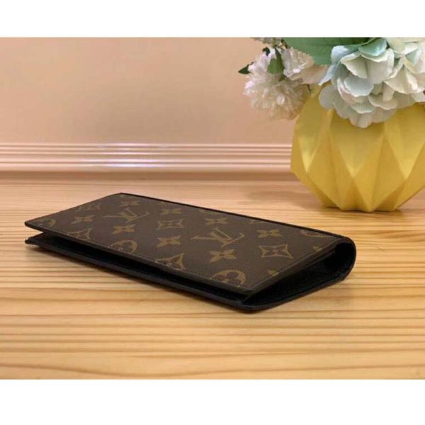 Louis Vuitton LV Unisex Brazza wallet Monogram Macassar Coated Canvas (9)