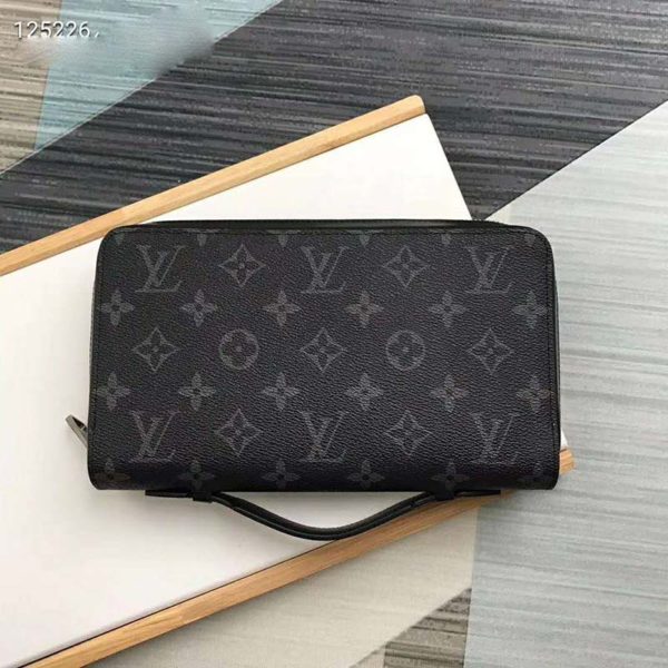 Louis Vuitton LV Unisex Zippy XL Wallet Monogram Eclipse Canvas (2)