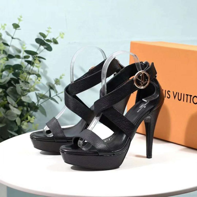 Replica Louis Vuitton Nova Flat Sandals In Black Lambskin