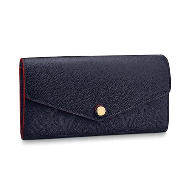 Louis Vuitton LV Women Sarah Wallet Monogram Empreinte Leather-Navy