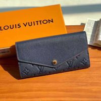 Louis Vuitton LV Women Sarah Wallet Monogram Empreinte Leather-Navy