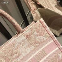 Dior Women Small Dior Book Tote Pink Toile De Jouy Embroidery