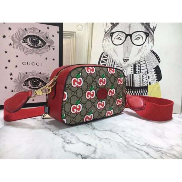 Gucci Women Small Shoulder Bag GG Apple Print Supreme Canvas (8)