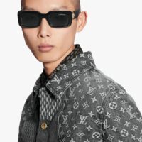 Louis Vuitton LV Men Giant Damier Waves Monogram Denim Jacket