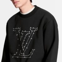 Louis Vuitton LV Men LV Stitch Print Embroidered Sweatshirt Regular Fit