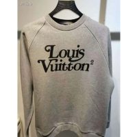 Louis Vuitton LV Men Squared LV Sweatshirt LV2 Motif 100% Cotton-Grey