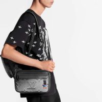 Louis Vuitton LV Unisex Expandable Messenger Bag Textile Gray-Black