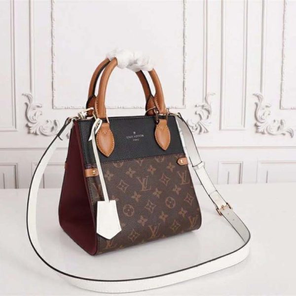 Louis Vuitton LV Women Fold Tote MM Monogram Canvas Calfskin Leather (11)