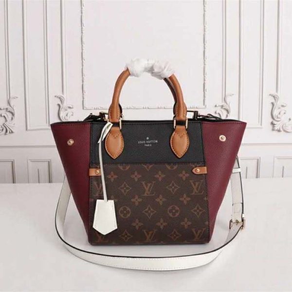 Louis Vuitton LV Women Fold Tote MM Monogram Canvas Calfskin Leather (9)