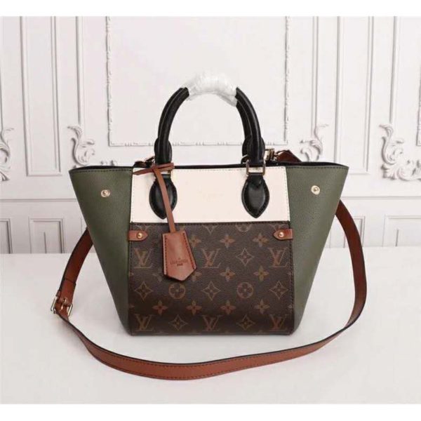 Louis Vuitton LV Women Fold Tote PM Monogram Canvas Calfskin Leather (1)