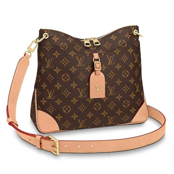 Louis Vuitton LV Women Odéon MM Monogram Coated Canvas-Brown