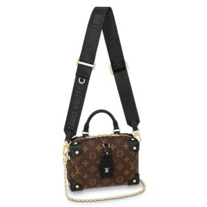 Louis Vuitton LV Women Petite Malle Souple Monogram Coated Canvas-Black