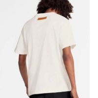 Louis Vuitton Men LV Pendant Embroidery T-Shirt Cotton White Loose Fit