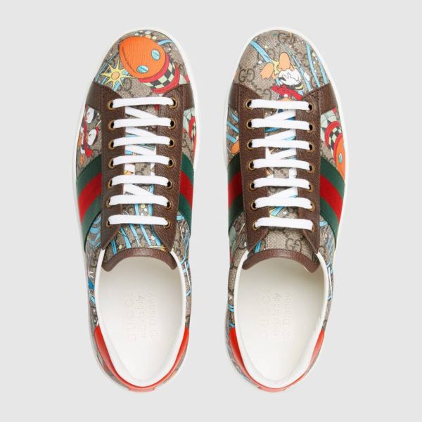 Gucci GG Men’s Disney x Gucci Donald Duck Ace Sneaker Beige GG Supreme Canvas (14)