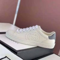 Gucci GG Unisex Ace Sneaker Perforated Interlocking G White Leather