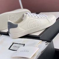 Gucci GG Unisex Ace Sneaker Perforated Interlocking G White Leather