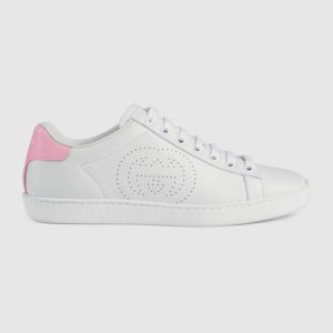 Gucci GG Unisex Ace Sneaker with Interlocking G White Scrap Less Leather