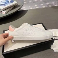 Gucci GG Unisex Ace Sneaker with Interlocking G White Scrap Less Leather